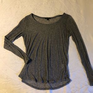 Eileen Fisher sheer grey long sleeved top